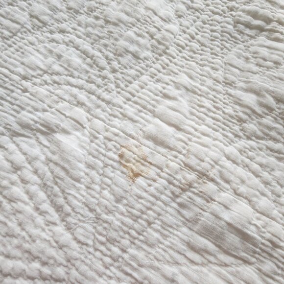 HANDMADE 1938 Clover Moon and‎ Star Quilt Scalloped Edge Floral 84 x 71in - Picture 13 of 16